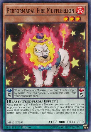 Performapal Fire Mufflerlion [MP15-EN191] Common - for just $0.10! 