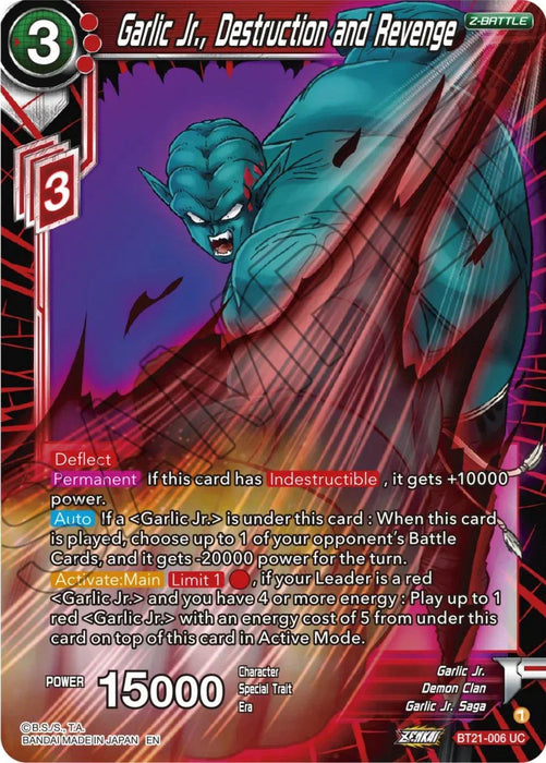 Garlic Jr., Destruction and Revenge (BT21-006) [Wild Resurgence] - for just $0.10! 