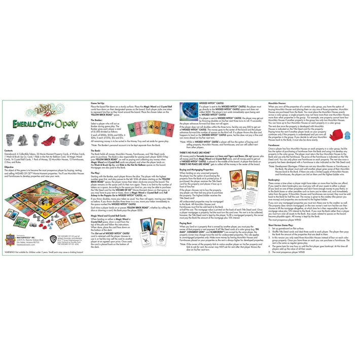 The Wizard of Oz Emerald City Opoly - for just $29.99! 