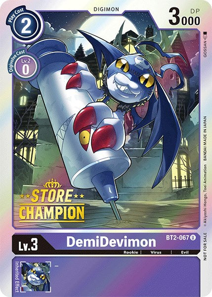 DemiDevimon [BT2-067] (Store Champion) [Release Special Booster Promos] - Just $0.30! Shop now at Retro Gaming of Denver