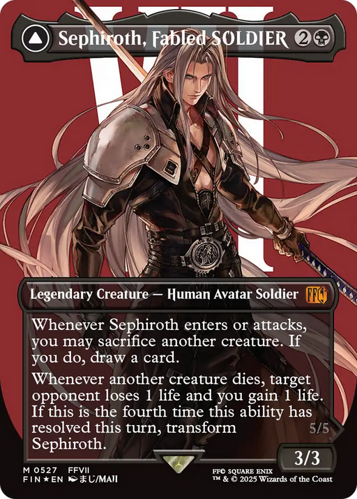 Sephiroth, Fabled SOLDIER (Borderless) (Surge Foil) (0527) (FIN-527) - FINAL FANTASY (Borderless) Foil - for just $188.84! 