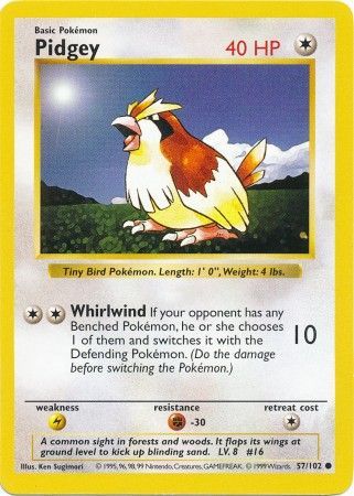 Pidgey (57/102) [Base Set Shadowless Unlimited] - Just $0.70! Shop now at Retro Gaming of Denver