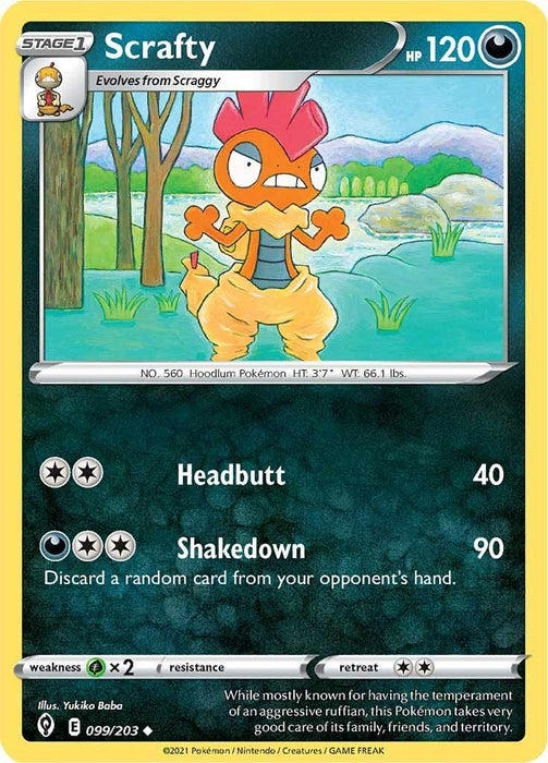 Scrafty (099/203) [Sword & Shield: Evolving Skies] - for just $0.10! 