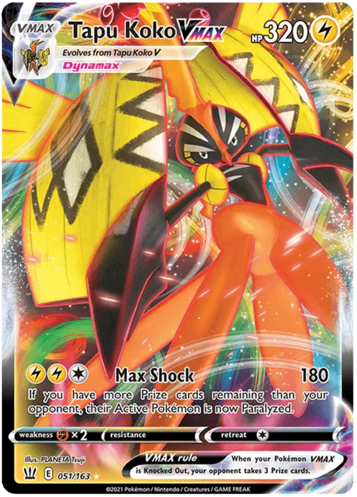 Tapu Koko VMAX (051/163) [Sword & Shield: Battle Styles] - for just $0.60! 
