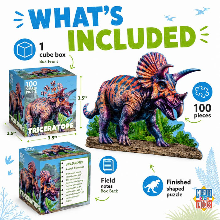 Triceratops 100 Piece Shaped Jigsaw Puzzle - for just $7.99! 