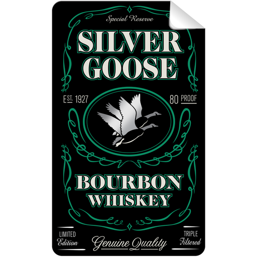 Silver Goose Whiskey Bottle Self Adhesive Label - for just $3! 