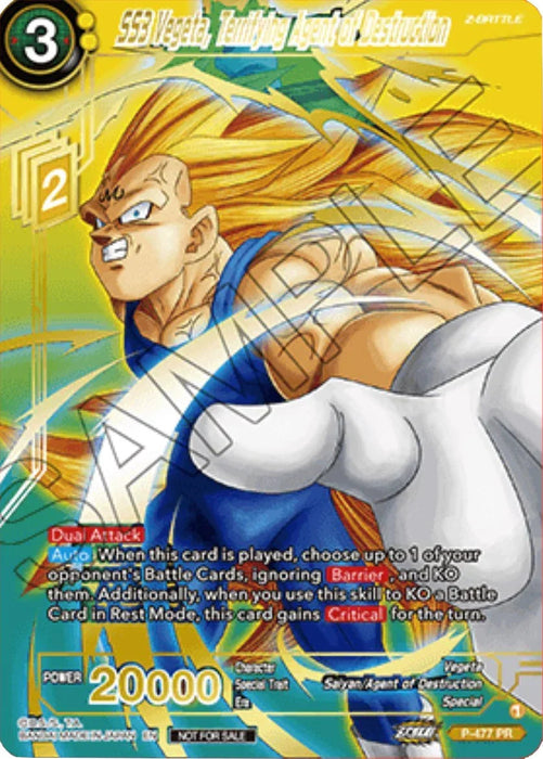 SS3 Vegeta, Terrifying Agent of Destruction (Gold-Stamped) (P-477) [Tournament Promotion Cards] - for just $3.55! 