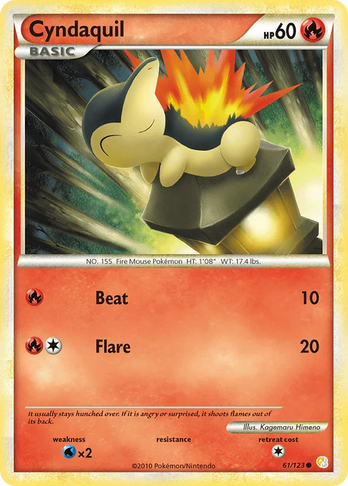 Cyndaquil (61/123) [HeartGold & SoulSilver: Base Set] - for just $0.75! 