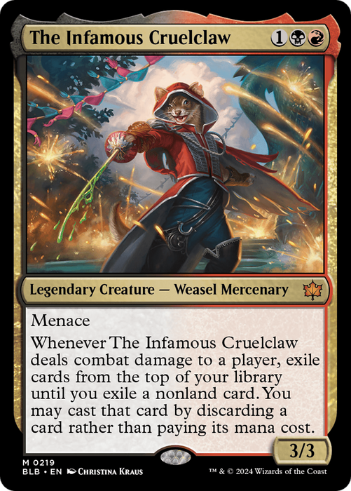 The Infamous Cruelclaw (BLB-219) - Bloomburrow - for just $0.38! 