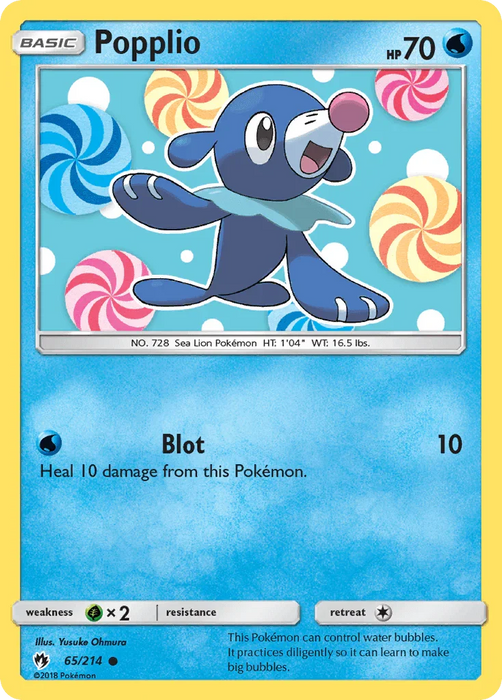 Popplio (65/214) [Sun & Moon: Lost Thunder] - for just $0.15! 