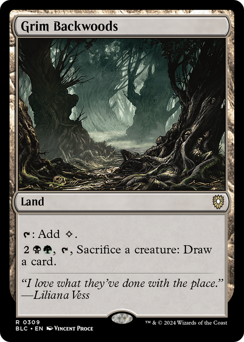 Grim Backwoods (BLC-309) - Bloomburrow Commander - for just $0.07! 