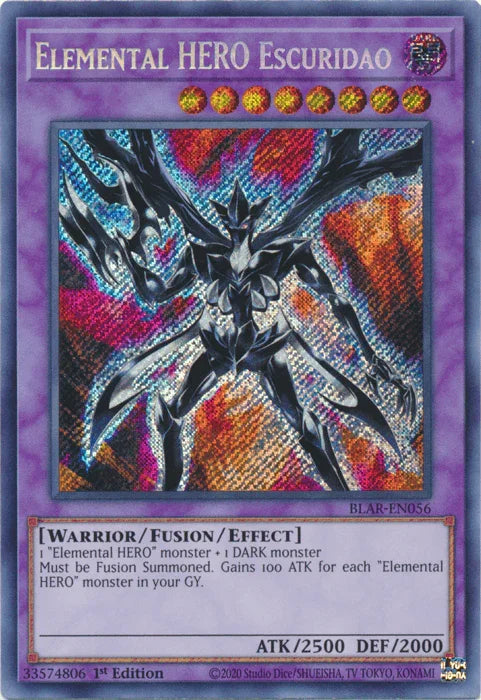 Elemental Hero Escuridao [BLAR-EN056] Secret Rare - for just $0.45! 