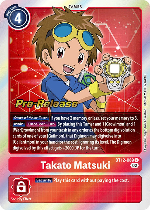 Takato Matsuki [BT12-089] [Across Time Pre-Release Cards] - Just $0.30! Shop now at Retro Gaming of Denver