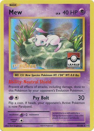 Mew (53/108) (League Promo 1st Place) [XY: Evolutions] - for just $59.75! 