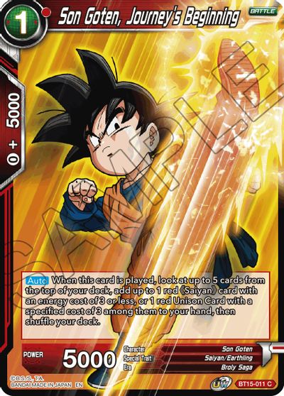Son Goten, Journey's Beginning (BT15-011) [Saiyan Showdown] - for just $0.10! 