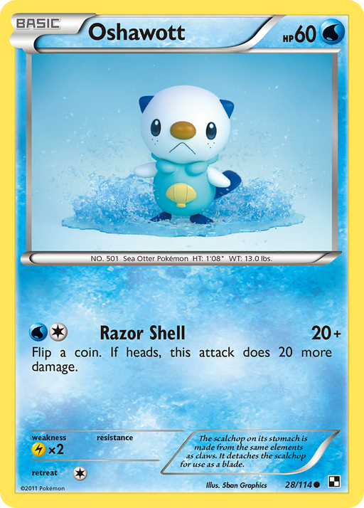 Oshawott (28/114) [Black & White: Base Set] - Just $0.10! Shop now at Retro Gaming of Denver