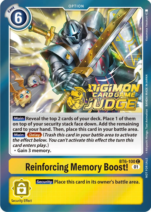 Reinforcing Memory Boost! [BT6-100] (Judge Pack 3) [Double Diamond Promos] - Just $0.30! Shop now at Retro Gaming of Denver