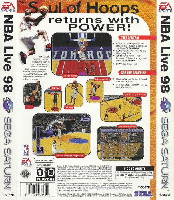 NBA Live 98 – Sega Saturn (SS) - for just $12.99! 
