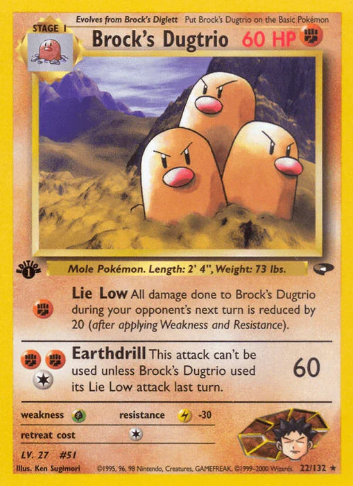 Brock's Dugtrio (22/132) [Gym Challenge 1st Edition] - for just $3.10! 