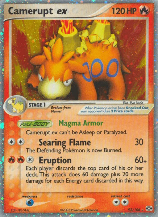 Camerupt ex (92/106) [EX: Emerald] - for just $40! 