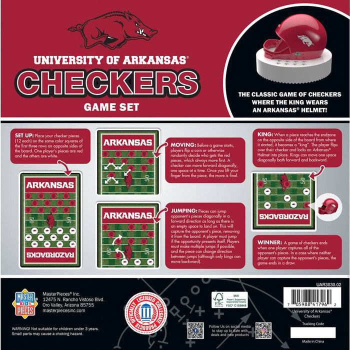Arkansas Razorbacks Checkers Board Game - for just $19.99! 