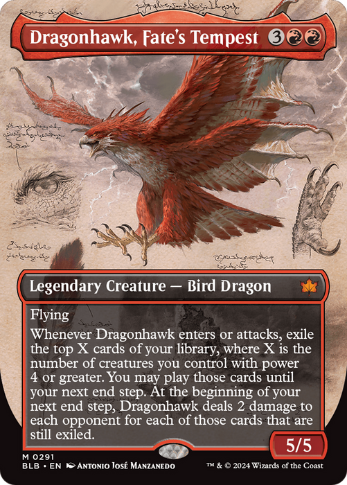 Dragonhawk, Fate's Tempest (BLB-291) - Bloomburrow: (Showcase) (Borderless) - for just $3.11! 