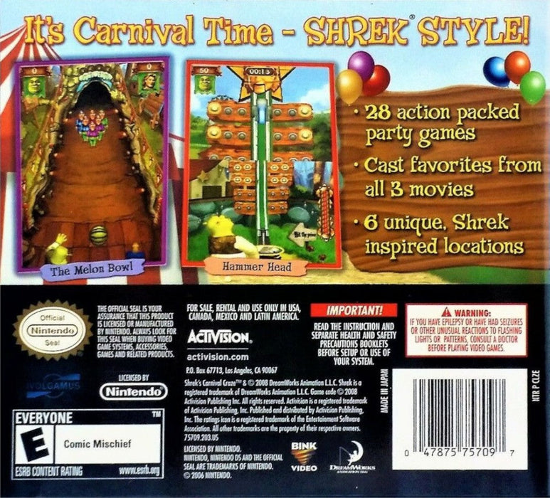 Shrek's Carnival Craze: Party Games – Nintendo DS (DS) - for just $7.99! 