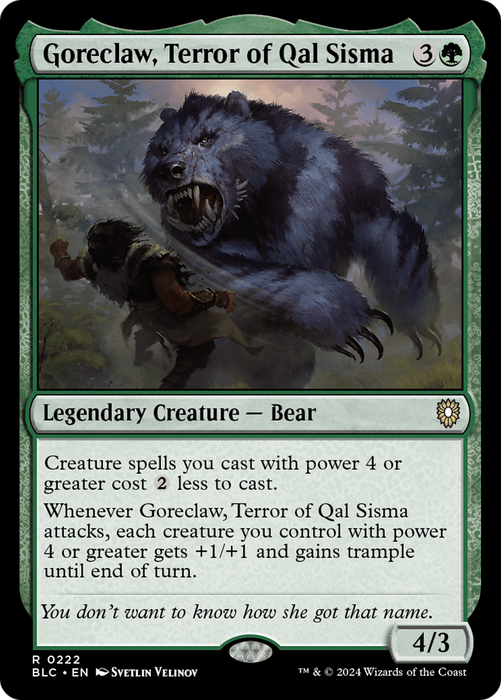 Goreclaw, Terror of Qal Sisma (BLC-222) - Bloomburrow Commander - for just $0.35! 