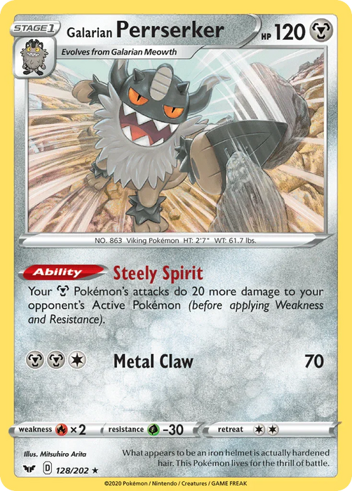Galarian Perrserker (128/202) [Sword & Shield: Base Set] - for just $0.20! 
