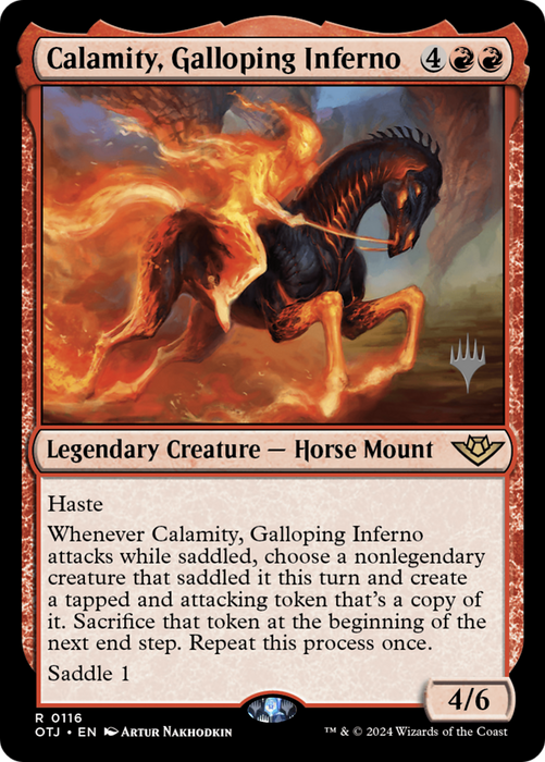 Calamity, Galloping Inferno (PPOTJ-116) - Outlaws of Thunder Junction Promos - for just $0.15! 