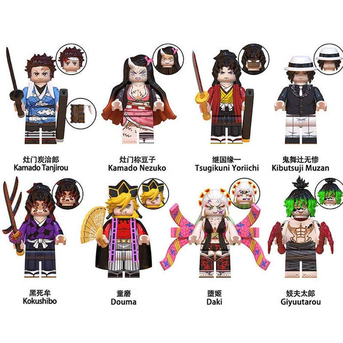 Demon Slayer Anime Figures Set of 8 (Lego-Compatible Minifigures) - Premium Minifigures - Just $26! Shop now at Retro Gaming of Denver