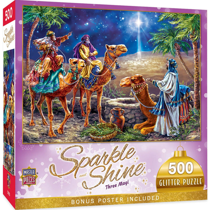 Sparkle & Shine - Three Magi 500 Piece Glitter Jigsaw Puzzle - for just $14.99! 