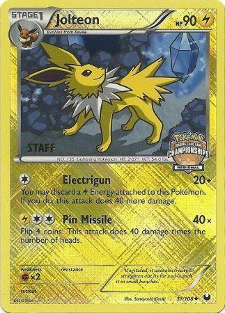 Jolteon (37/108) (Regional Championship 2013 Promo Staff) [Black & White: Dark Explorers] - for just $280! 
