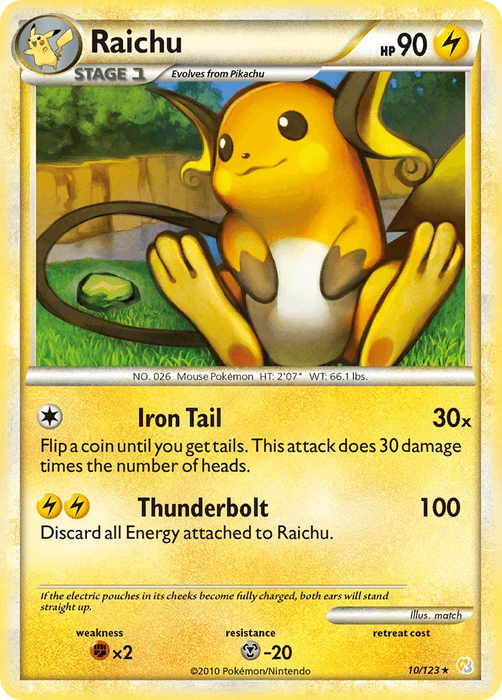 Raichu (10/123) [HeartGold & SoulSilver: Base Set] - for just $11! 