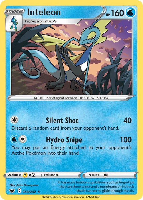 Inteleon (059/202) (Cracked Ice Holo) (Theme Deck Exclusive) [Sword & Shield: Base Set] - for just $0.50! 
