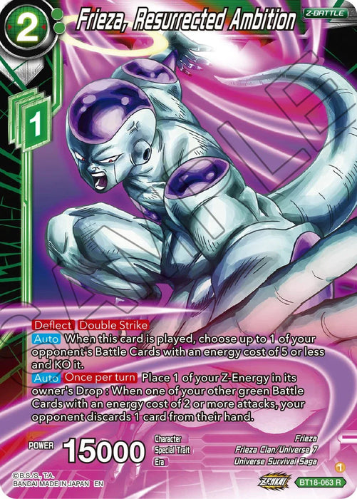 Frieza, Resurrected Ambition (BT18-063) [Dawn of the Z-Legends] - for just $0.80! 