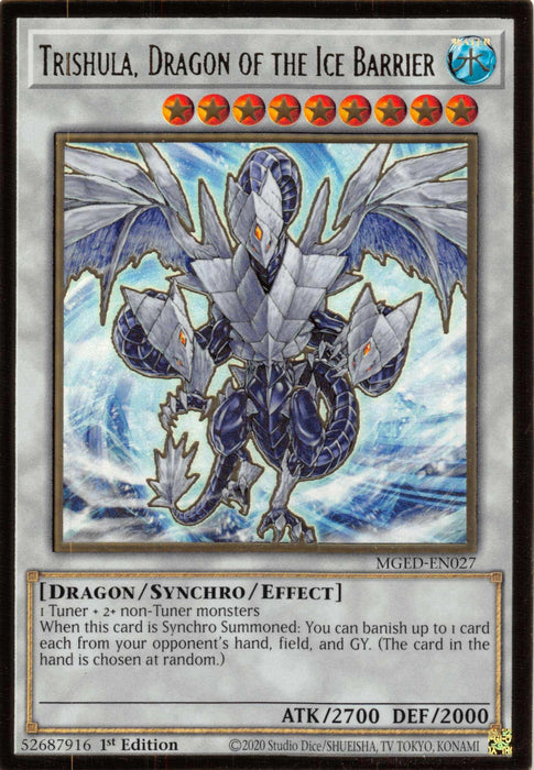 Trishula, Dragon of the Ice Barrier [MGED-EN027] Gold Rare - for just $0.15! 