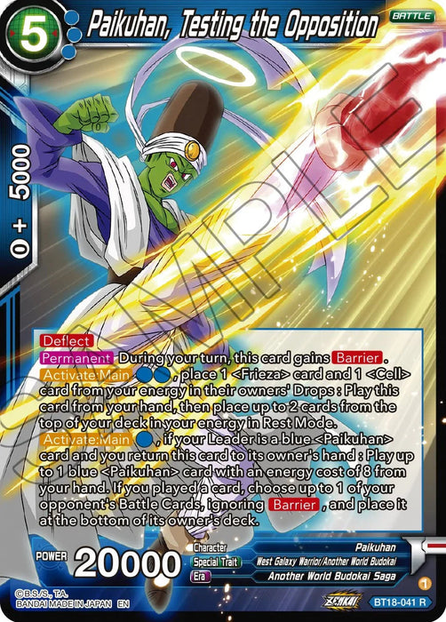 Paikuhan, Testing the Opposition (BT18-041) [Dawn of the Z-Legends] - for just $0.10! 