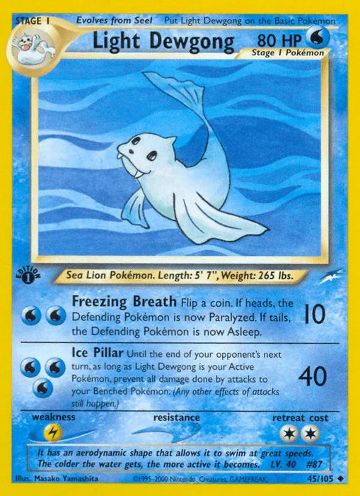 Light Dewgong (45/105) [Neo Destiny 1st Edition] - for just $1.85! 