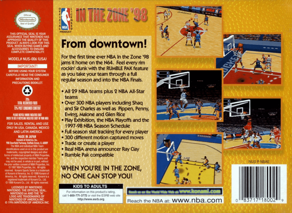 NBA In the Zone '98 – Nintendo 64 (N64) - for just $4.99! 