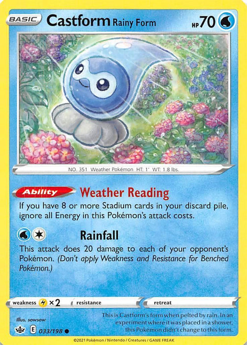 Castform Rainy Form (033/198) [Sword & Shield: Chilling Reign] - for just $0.10! 