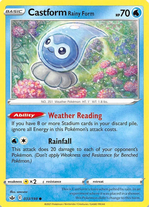 Castform Rainy Form (033/198) [Sword & Shield: Chilling Reign] - for just $0.10! 