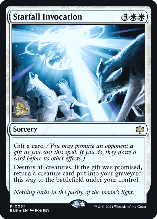 Starfall Invocation (PRE-034) - Bloomburrow Promos Foil - for just $0.37! 
