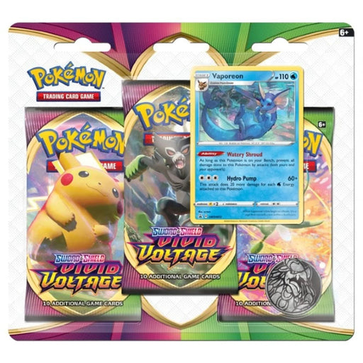 Sword & Shield: Vivid Voltage - 3-Pack Blister (Vaporeon) - for just $40! 