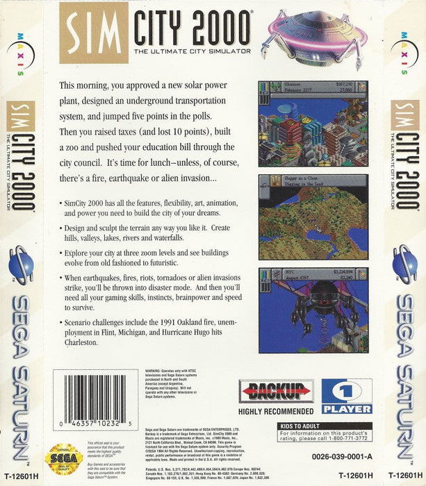 SimCity 2000 – Sega Saturn (SS) - for just $17.99! 