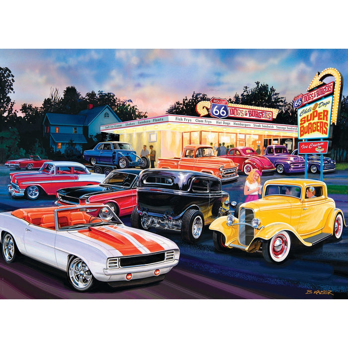 Cruisin' Route 66 - Dogs & Burgers 1000 Piece Jigsaw Puzzle - for just $16.99! 