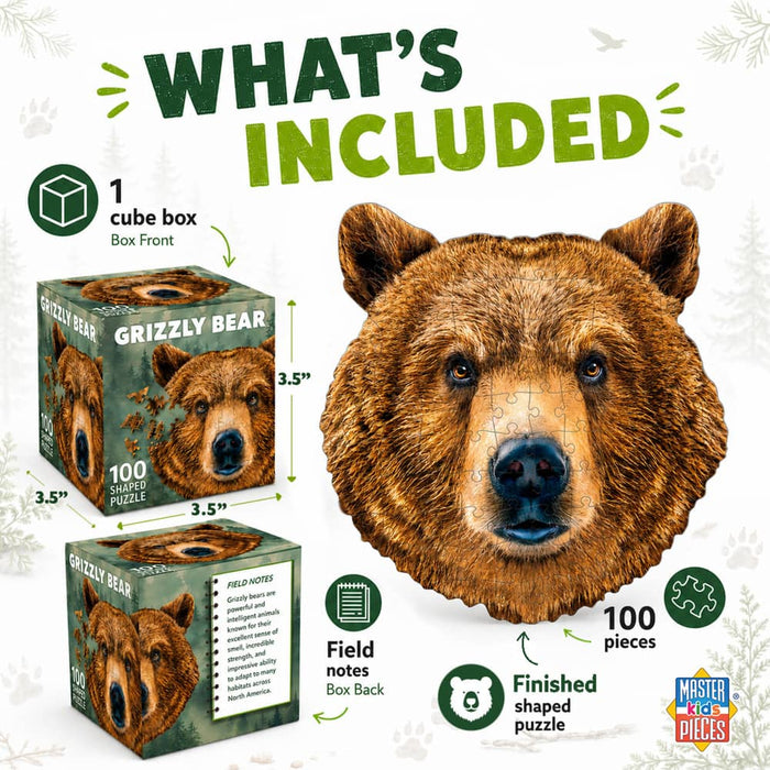 Grizzly Bear 100 Piece Shaped Jigsaw Puzzle - for just $7.99! 