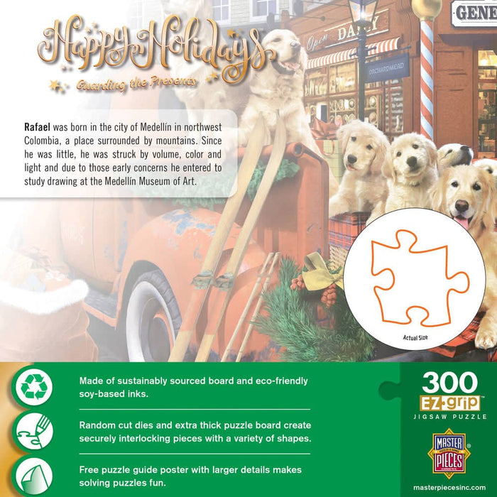 Happy Holidays - Guarding the Presents 300 Piece EZ Grip Jigsaw Puzzle - for just $14.99! 