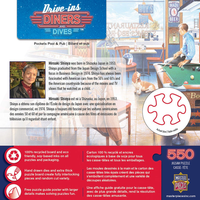 Drive-Ins, Diners & Dives - Pockets Pool & Pub 550 Piece Jigsaw Puzzle - for just $14.99! 