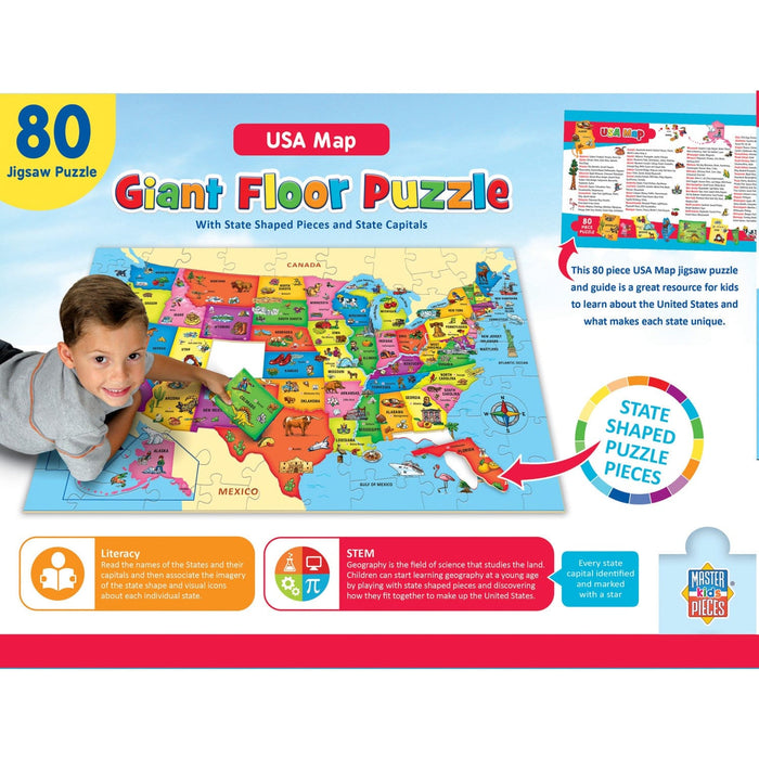 Explorer - USA Map 80 Piece Floor Jigsaw Puzzle - for just $19.99! 